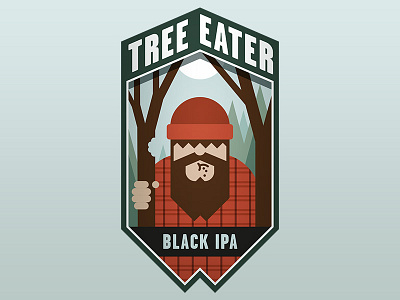 Tree Eater Black IPA beer beer label black ipa flannel forest home brew label lumberjack northwest seattle trees