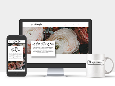Floral Website Mockup branding floal logo mockup responsive design ui ux web design wordpress