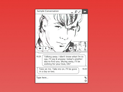 A-ha themed conversation window wireframe for Firefox Hello chat firefox mozilla ui ux