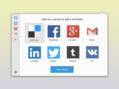 Redesigned Share Panel in Firefox firefox mozilla panel share ui ux