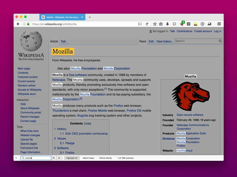 Find In Page browsers search ui firefox ux mozilla
