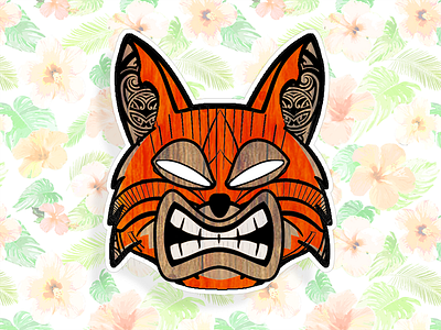 Tiki Fox brand cartoon firefox fox hawaiian icon illustration logo mozilla sticker tiki