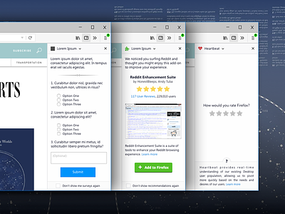 Firefox Sidebar Experiments add on browser experiment extension feedback firefox mozilla panel sidebar survey ui ux
