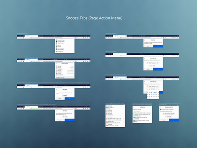 Yet Another Snooze Tabs Redesign browser date firefox menus mozilla panels reminders snooze tabs tools ui ux