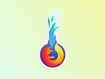 Culture of Experimentation Sticker beaker fire firefox flask graphic illustration lab mozilla science smoke stickers