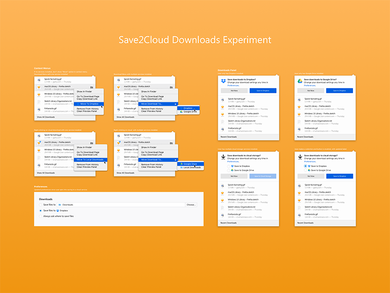 Save to Cloud Experiment download files internet browsers ux ui mozilla firefox experiment storage save cloud