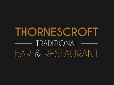 Thornescroft Restaurant Branding - Dark bar branding dark logo minimal restaurant