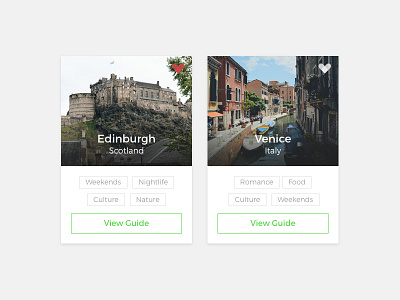 Travel guide cards