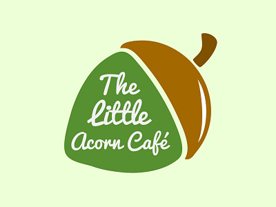 Little Acorn Cafe acorn brand cafe clean flat logo