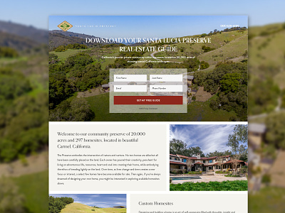 Landing Page - Santa Lucia Preserve conversion design digital design digital marketing landing page landing page design sketch unbounce