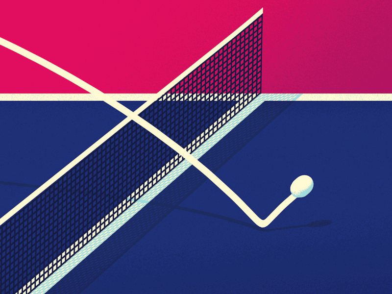 Ping Pong Club Intro 3d animation bounce c4d cinema 4d gif grain loop motion design ping pong sketchtoon texture