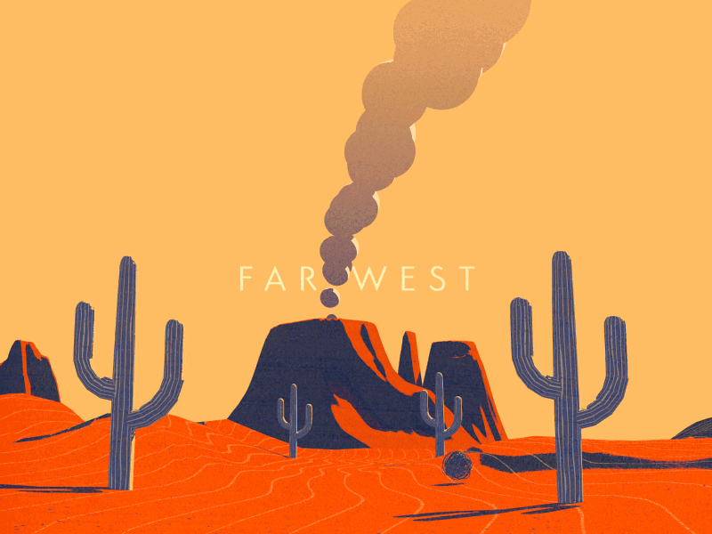 Far West - Ping Pong Club #1 Rebound after effects c4d cactus cinema 4d far west gif grain motion design motion graphics sketchandtoon tumbleweed wester