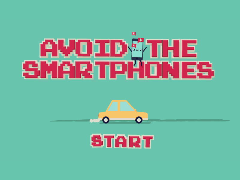 Avoid The Smartphones - Game Title c4d car cel shading cinema 4d drive game game design gif ios isometric motion design motion graphics