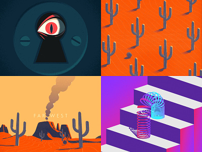 2018 - My Top 4 after effects animation bounce c4d cinema 4d gif grain illustration loop motion design motion graphics texture