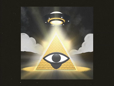 U.F.O Pyramid - Ping Pong Club #7 after effects alien cinema 4d egypt eye gif grain illuminati light motion design pyramid ufo