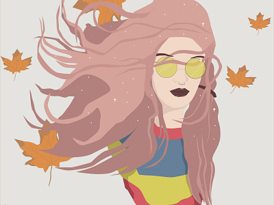 Autumns animation character design flat illustration girl illustration illustration pastel