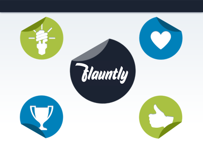 Flauntly Teaser decal design dumbwaiter flauntly motion sticker storyboard web app