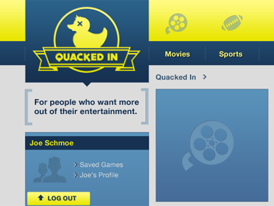 Dribbble games in logo movies quacked site sports tv yellow