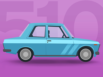 Datsun 510 car illustration vector