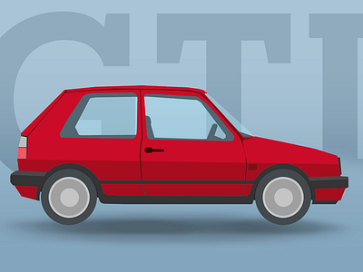 VW MK1 GTI car flat illustration