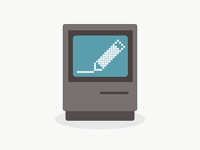 Digital Design History flat icon mac pixels