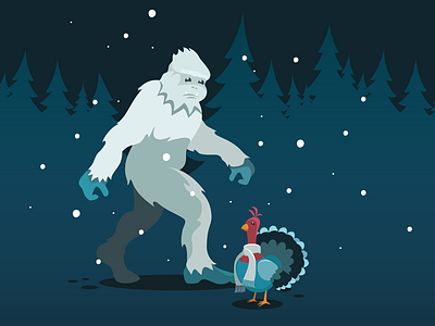 Cold Turkey is a Myth - Yeti 2d illustration yeti
