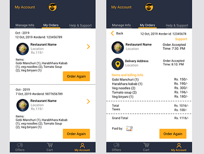 My order food food app food app ui food order