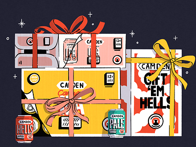 Camden Town Brewery Christmas beer branding christmas craft beer design editorial illustration illustrator present