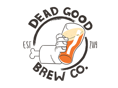 Dead good beer co. ale beer branding brew brewery halloween illustration illustrator logo logo design type typography zombie
