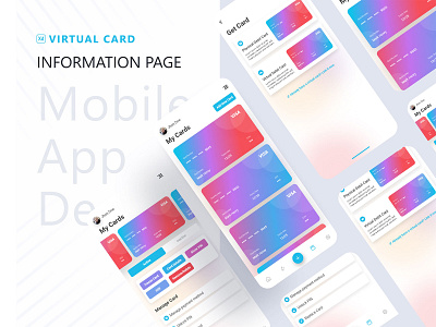 UI Design - Virtual Card Information page adobe xd app design card information mobile app design ui virtual app design visual design