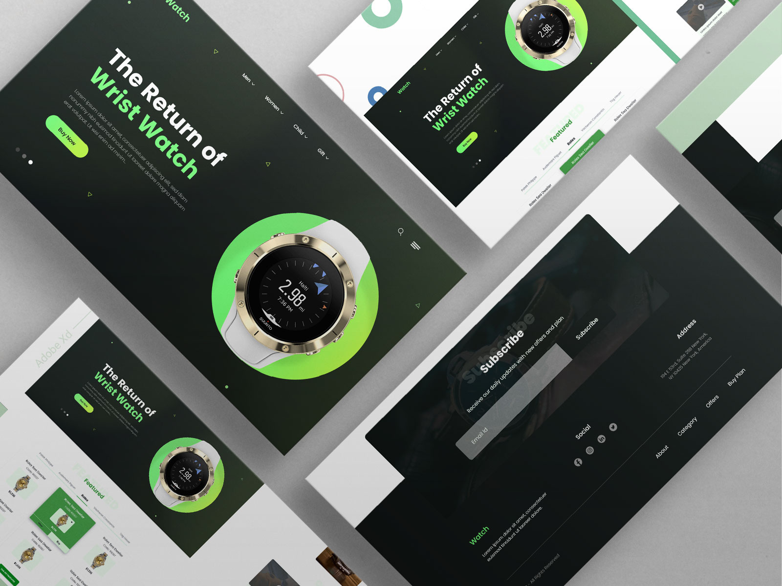 Wrist Watch - UI/UX Landing Page design by Parthiv Deb Partho on Dribbble