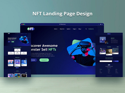 NFT - Landing Page Explorations android design app design landing page nft nft landing page design product design template design ui uiux design ux visual design web design website design