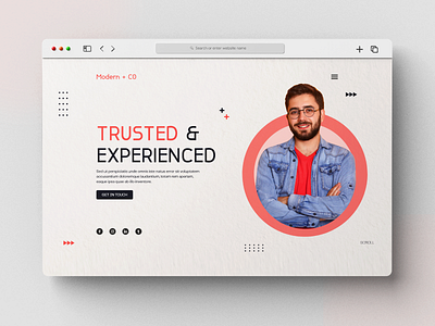 Trusted Experienced - Website design adobe figma adobe xd clean design hero section home page landing page minimal product design trusted design ui uiux uiux design unique user interface ux visual design web page web template website