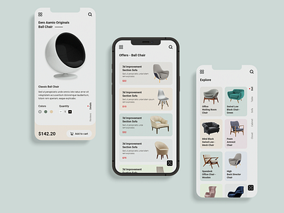 Furniture E-commerce - IOS Mobile App 
Design