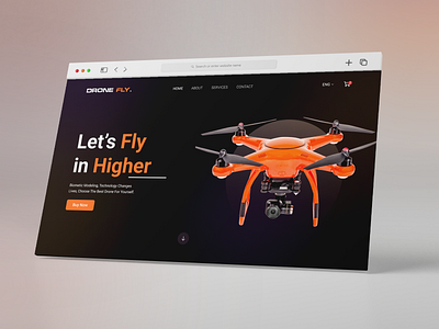 Drone Fly - Drone Website Landing Page UI Design animation drone e commerce e commerce design hero section home page landing page layout modeling motion design online shop product design ui ui ux design ux visual design web design website design