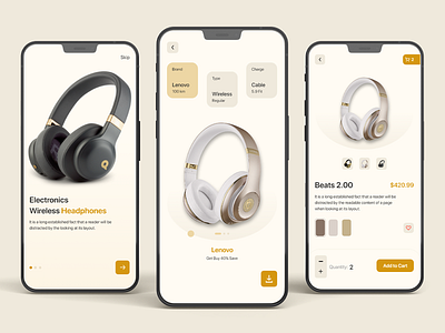 Headphone Products App UI Design
