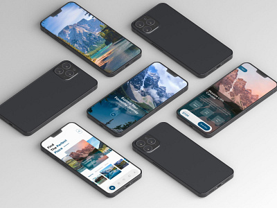 Travel App Design app booking destination explore flight ios mobile app mountain app product design riding tourism travel agency travel app traveler trip ui ux vacation visual design web 3.0