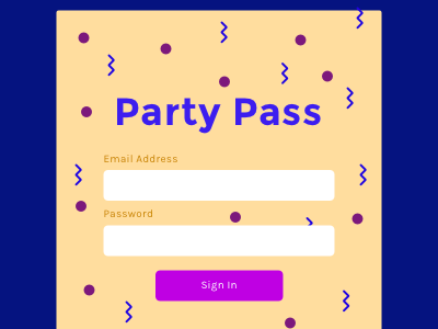 Daily UI 001 - Sign In dailyui party signin ui ux