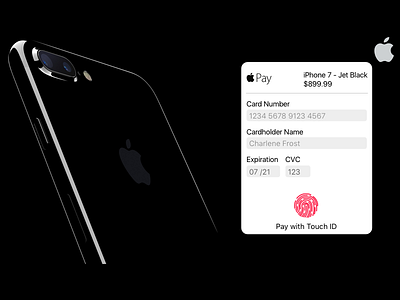 Daily UI 002 - Credit Card Checkout apple apple pay checkout credit credit card ios10 iphone iphone7 pay sf ui
