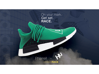 Adidas Human Race Facebook Ad advertising branding design photography type typography