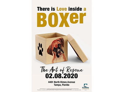 Florida Boxer Rescue Poster advertising collateral design image photography poster typography