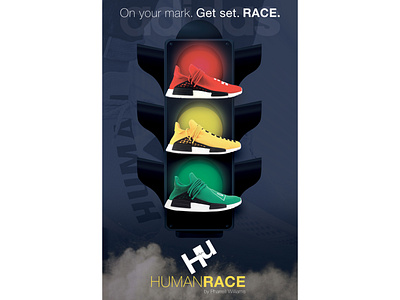 Adidas HumanRace Poster advertising art collateral design photography
