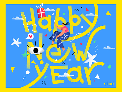 Happy New Year. basic shapes design illustration illustration art illustrator minimal new year popart popup poster vector vector illustration vectorart vintage