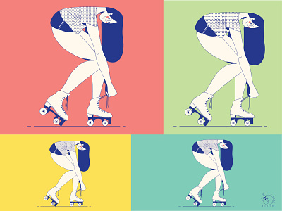 The Skater Girl basic shapes character design design illustration illustration art illustrator minimal skateboard skates vector vector illustration vectorart vintage