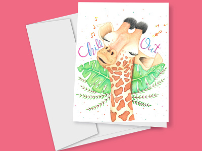 Chill Out - Giraffe design giraffe illustration watercolor