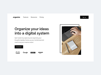 .organize | digital system for managing your ideas design ui ux