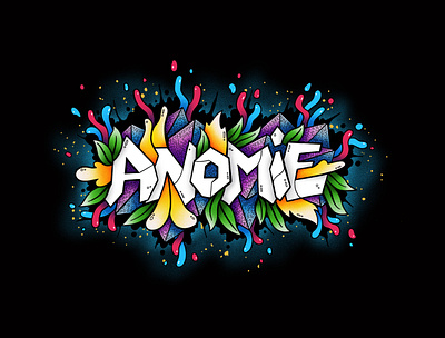 Anomie - custom lettered logotype custom lettering goodtype graffiti hand drawn type hand lettered hand lettering logotype procreate