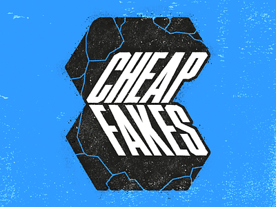 Cheap Fakes Distressed Logo 3d band merch band tee branding cheap fakes distressed identity logo procreate retro supply truegrittexturesupply