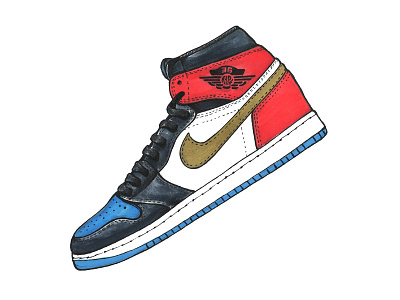 36 days of type - "J is for?" air jordan illustration jordan retro 1 retro jordan kicks markers michael jordan mj nike sketch sneakers