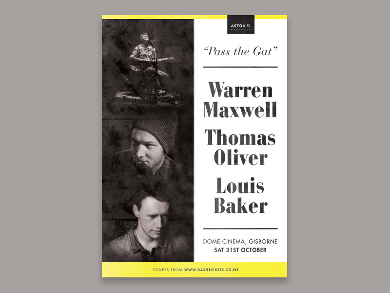 Pass The Gat gig poster tour poster louis baker thomas oliver warren maxwell music